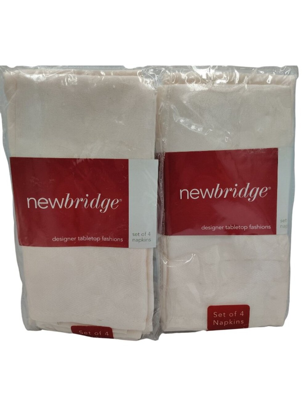 Newbridge Holly Scroll Ivory Cloth Napkins 17x17 Set of 8 Polyester Christmas